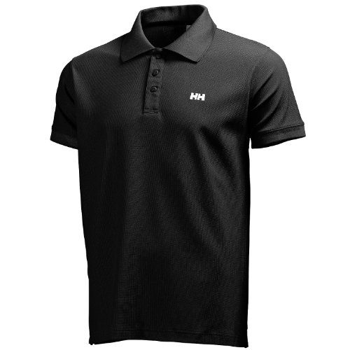 Helly Hansen Driftline Camiseta Tipo Polo de Manga Corta con Tejido de Secado rápido y Logo HH en el Pecho, Hombre, Negro, XL