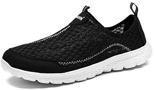 Hombre Zapatos Casuales Amortiguadores Zapatilla Deportiva Ligero Caminar Gimnasio Corriendo Malla Ligero Deporte Entrenadores(44 EU,9 UK,Negro)