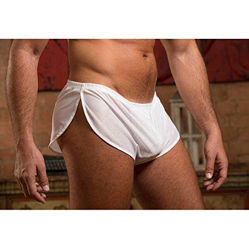 Hombres Extremo Malla Pantalones Cortos con Grande División Lados Ropa Interior Bóxers Bragas Slips