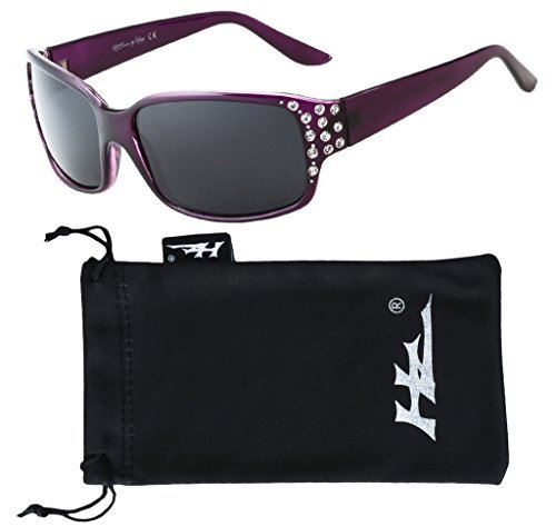 Hornz HZ Serie Diamante – Gafas de sol polarizadas para mujer Marco de lavanda profunda - Lente de humo oscuro