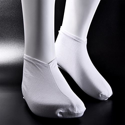 Hotop 6 Pares Calcetines Hidratantes de Algodón Calctines de Spa de Pies para Piel Seca Dura Agrietada, Blanco