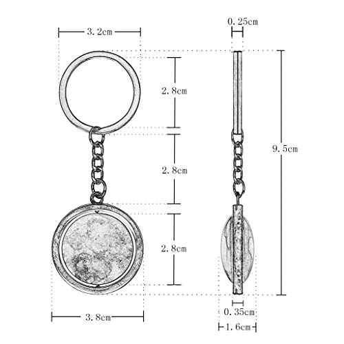 Hqiyaols Keychain Italia Val Gardena Cristal Girar Acero Inoxidable Llavero Viajes Ciudad Recuerdo Llavero