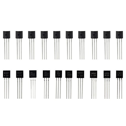 HSeaMall NPN PNP Transistor TO-92 Kit de surtido de transistor de potencia 2N2222 2N3904 10Values ​​200Pcs