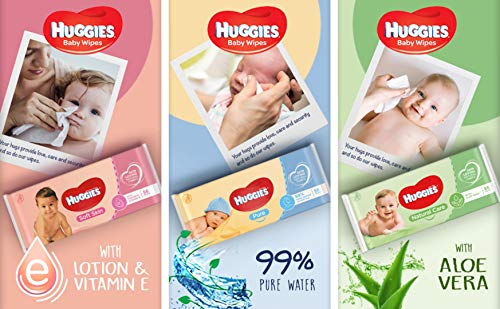 Huggies Pure Extra Care Toallitas para Bebé - 1 caja con 4 paquetes (3 x 56 toallitas por paquete)