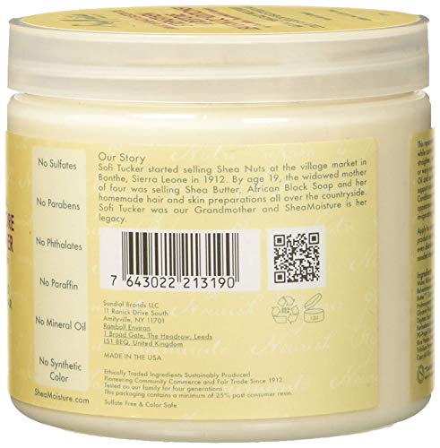 Humectación de karité, aceite de ricino negro jamaicano, acondicionador fortalecedor/crecimiento y restauración, 454 g.