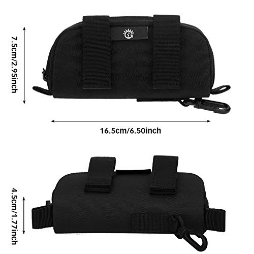 Huntvp táctico Estuche de Gafas Molle Funda Gafa con Cremallera Impermeable Ligero para Gafas de Ciclismo Gafas de Lectura Gafas Deportivas Gafas de Sol - Negro