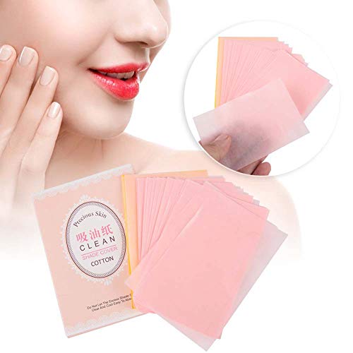 HURRISE Papel de Control de Aceite refrescante Facial,Papel secante de Pulpa de Madera Natural, reducción de Aceite Facial, manteniendo la Piel Seca,Set de Papel secante de Maquillaje 100 unids