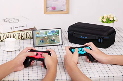 iAmer 6 en 1 Accesorios para Nintendo Switch,Funda para Nintendo Switch,Mandos Joy-con para Nintendo Switch,3 Protectores de Pantalla