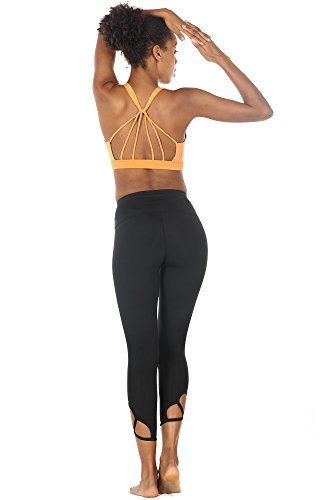 icyzone Sujetador Deportivo Yoga Diseño de Tirantes Cruzados en la Espalda Ejercicio Fitness Ropa Interior para Mujer (S, Crema de plátano)