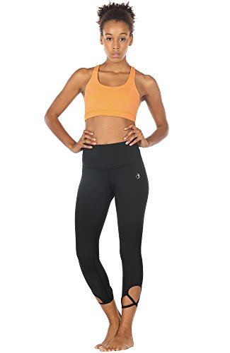 icyzone Sujetador Deportivo Yoga Diseño de Tirantes Cruzados en la Espalda Ejercicio Fitness Ropa Interior para Mujer (S, Crema de plátano)