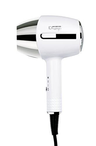 ID Italian Design - Secador de Pelo Pequeño 2 Modos de Calor, 2 Velocidades de Color Blanco - 1400W 