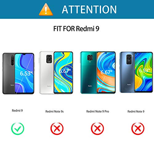 IMBZBK [4 Pack] 2 Pack Protector Pantalla para Xiaomi Redmi 9 Cristal Templado + 2 Pack Protector de Lente de Cámara Xiaomi Redmi 9 Protector cámara, [Case Friendly] [Alta Definicion]