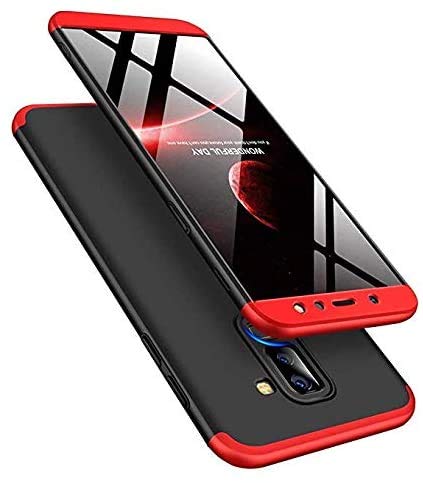 IMEIKONST Samsung A9 Star Lite Funda 3 in 1 Slim Design PC Hard Cubierta 360 Grados Protección Anti-Shock Anti-Scratch Caso Cover Carcasa para Samsung Galaxy A6 Plus 2018. 3 in 1 Black + Red AR