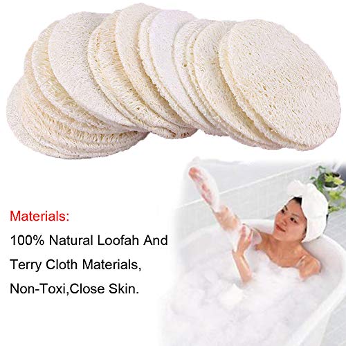 INTVN 20 Piezas de Esponja de Luffa Natural Exponja Exfoliante de Baño de Cuerpo Estropajo Natural para Cuerpo Cocina de Esponja Vegetal Natural Estropajo de Esponja Vegetal Esponja Accesorios