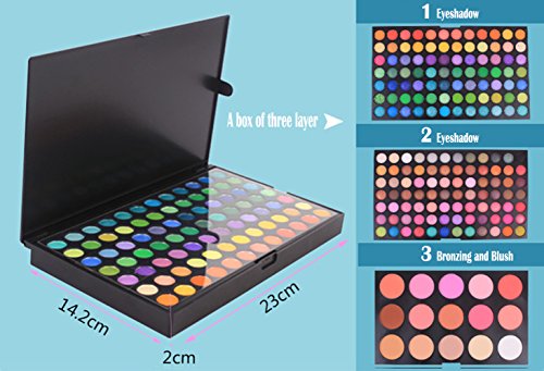 JasCherry Paleta de Sombras de Ojos 183 Colores de Maquillaje Set Kit de alta Calidad Cosmético - Incluye sombra de ojos, Blush Colorete, polvo de acabado