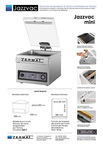 Jazzvac Mini - Envasadora al vacío máxima Calidad -Zermat