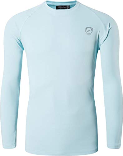 jeansian Hombre Deporte Proteccion Solar UPF 50+ UV Camiseta Men Sport T-Shirt LA245 Lightblue XL