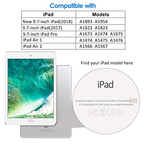 JETech Protector de Pantalla compatible iPad (9,7 Pulgadas, 2018/2017 Modelo, 6ª / 5ª generación), iPad Air 1, iPad Air 2, iPad Pro 9,7", Vidrio Templado