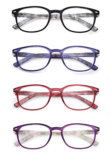 JM Gafas de Lectura Conjunto de 4 Calidad Bisagras de Resorte Hombre Mujer Anteojos Para Leer +2.0 Color Mixto