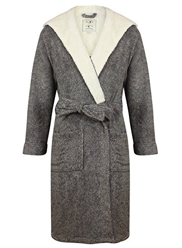 John Christian Bata Polar térmica Super Suave con Capucha – Gris/Crema (XL)