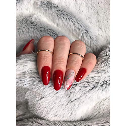 Juego de 5 esmaltes de uñas de gel de color rojo serie Soak Off, barniz de manicura y pedicura de salón, con luz LED UV, 7 ml