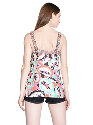 Just Cavalli - Top de seda, diseño de fantasía multicolor 40