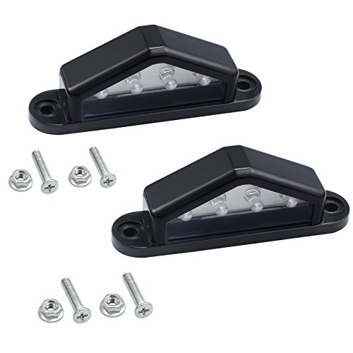 Justech 2x4 LEDs Luces de Placa de Matrícula Lámparas Traseras Universal 12V 24V Iluminación de la Placa para Coche Barco Remolque Vehículo Truck Van Caravan Lorry