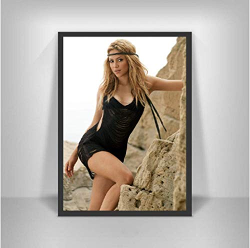 JYSHC Imprimir En Lienzo Shakira Latin Rock Alternative Cantante Femenina Arte De La Pared Impresiones Lienzo Picture Posters para Niñas Decoración De La Habitación Nv93Yz 40X60Cm Sin Marco