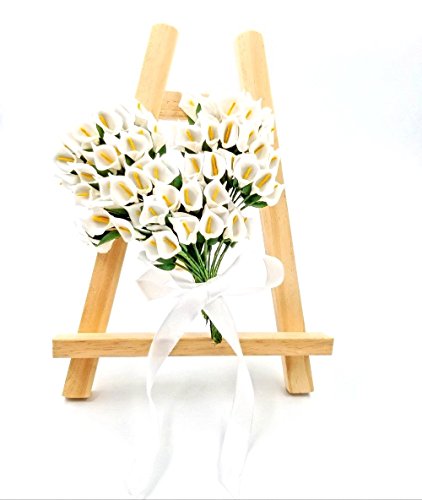 JZK 144 Ramo de Flores Artificiales Lirio pequeño Blanco para decoración Caja Regalo Fiestas Bodas Confeti cumpleaños Bautizo Navidad