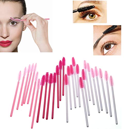 JZK 200 Plastico desechable rosa rímel varillas aplicadoras cepillos de pestañas para extensiones varita ceja cepillo de cejas