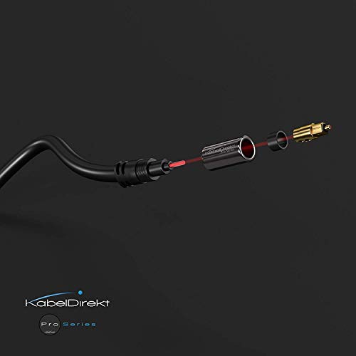 KabelDirekt 16 PRO Series - Cable Óptico TOSLINK Audio (Stereo Dolby Digital normal, DTS, Conector TOSLINK Macho a Conector TOSLINK Macho), Negro, 3 m