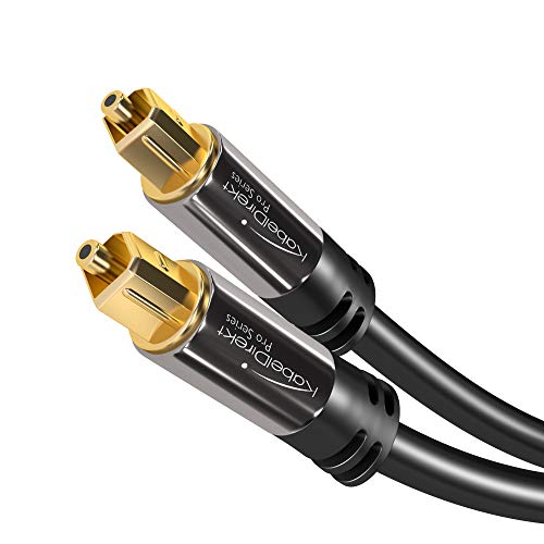 KabelDirekt 16 PRO Series - Cable Óptico TOSLINK Audio (Stereo Dolby Digital normal, DTS, Conector TOSLINK Macho a Conector TOSLINK Macho), Negro, 3 m