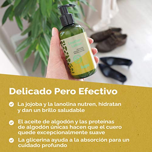 Kaps Leather Lotion | Cuidado del Cuero Liso Natural y Sintético con Jojoba y Lanolina Ecológicas a Base de Plantas | Restaura Zapatos | Bolsos | Chaquetas y Más, 200 ml | Hecho en Europa