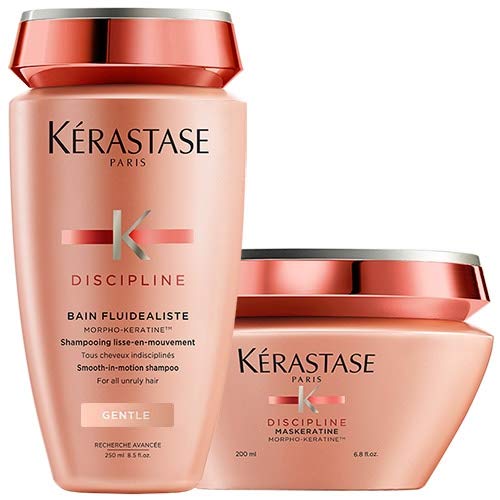 Kérastase Discipline Bain Fluidealiste y Maskeratine - Lote de champú y mascarilla con morpho-keratineTM, cabellos rebeldes