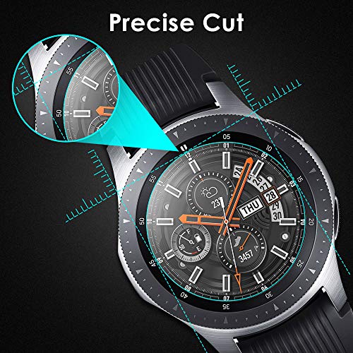 KIMILAR Pantalla Compatible con Samsung Galaxy Watch 46mm / Gear S3 Protector Pantalla, Templado Vidrio Compatible con Galaxy Watch 46mm & Gear S3 Frontier/Classic - 9H Dureza Anti-rasguñe