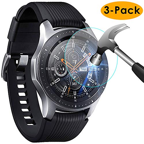 KIMILAR Pantalla Compatible con Samsung Galaxy Watch 46mm / Gear S3 Protector Pantalla, Templado Vidrio Compatible con Galaxy Watch 46mm & Gear S3 Frontier/Classic - 9H Dureza Anti-rasguñe