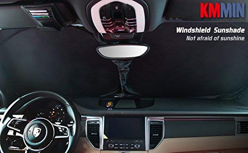 KMMIN Parabrisas del Coche Protector Plegable con Gran Pantalla Anti UV Rayos Mejor Contral de Calor Multiuso Apto a la Mayoría de Coches y Suvs(167 x 95 CM)