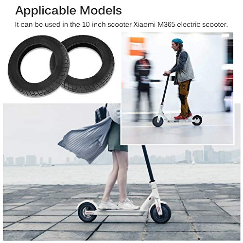 Konesky Neumático 10 Pulgadas para Scooter Electrico, Reforma de DIY 10 Pulgadas Ruedas de Reemplazo Antideslizamiento Scooter Eléctrico Compatible con Xiaomi M365 (2 Pieces Negro)