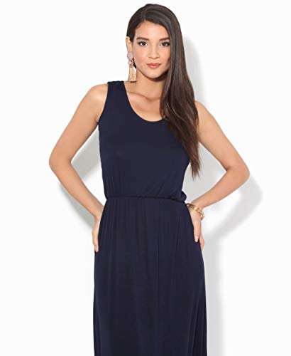 KRISP Vestido Mujer Tallas Grandes Largo Casual Ibicenco De Día Ropa Hippie Online Ofertas, (Azul Marino (3288), 38 EU (10 UK)), 3288-NVY-10