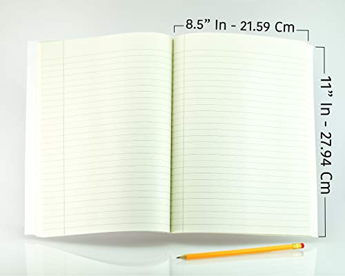 Krisp Wide Legal Ruled Composition Writing Notebook - 110 Large Pages Lined for School Subjects, Office and Personal Use. Perfect size 8”x11” Inches. ... Gifts for Students and Professionals)