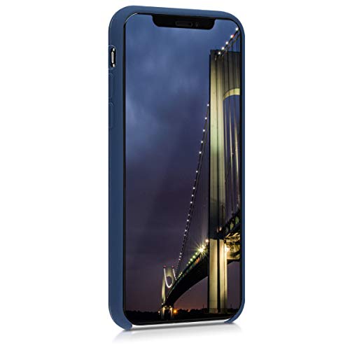 kwmobile Funda Compatible con Apple iPhone XS - Carcasa de TPU para móvil - Cover Trasero en Azul Marino