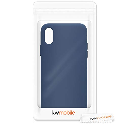 kwmobile Funda Compatible con Apple iPhone XS - Carcasa de TPU para móvil - Cover Trasero en Azul Marino