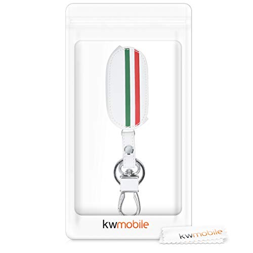 kwmobile Funda Compatible con Fiat Lancia Llave de Coche Plegable de 3 Botones - Cubierta de Cuero sintético - Case para Mando y Control de Auto Bandera Italiana