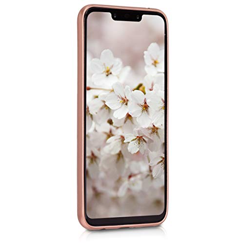 kwmobile Funda Compatible con Huawei Mate 20 Lite - Carcasa de TPU Metal Rugoso en Oro Rosa