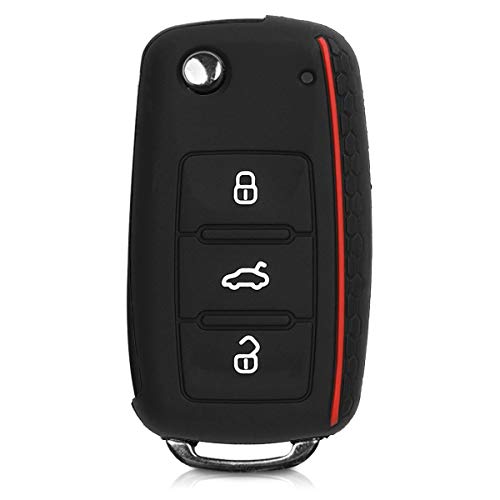 kwmobile Funda Compatible con VW Skoda Seat Llave de Coche de 3 Botones - Carcasa Protectora Suave de Silicona - Don't Touch my Key