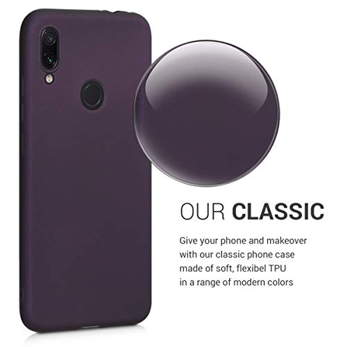 kwmobile Funda Compatible con Xiaomi Redmi Note 7 / Note 7 Pro - Carcasa móvil de Silicona - Protector Trasero en Frambuesa metálico