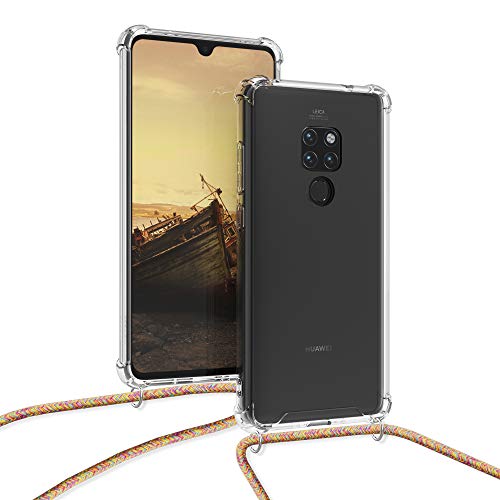 kwmobile Funda con Cuerda Compatible con Huawei Mate 20 - Carcasa Transparente de TPU con Cuerda para Colgar en el Cuello