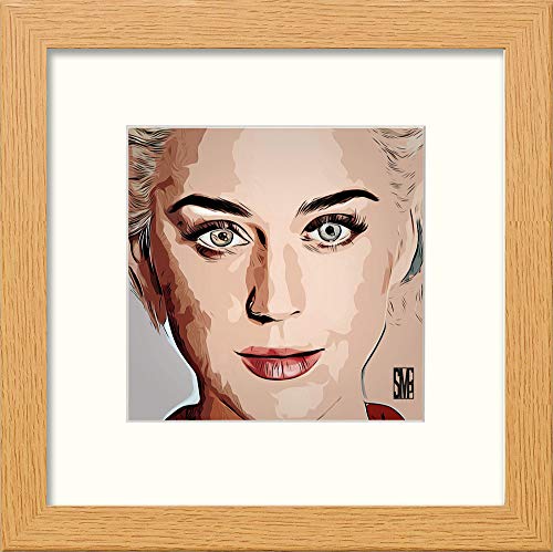 L Lumartos Katy Perry - Cuadro Decorativo (35,5 x 35,5 cm), diseño de Acuarela, Color Roble Claro