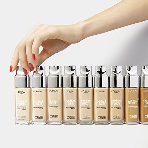 L 'Oréal Paris Foundation Perfect Match, maquillaje líquido, cobertura e hidratación para una tez natural - 1R / 1C Rose Ivory, 30 ml