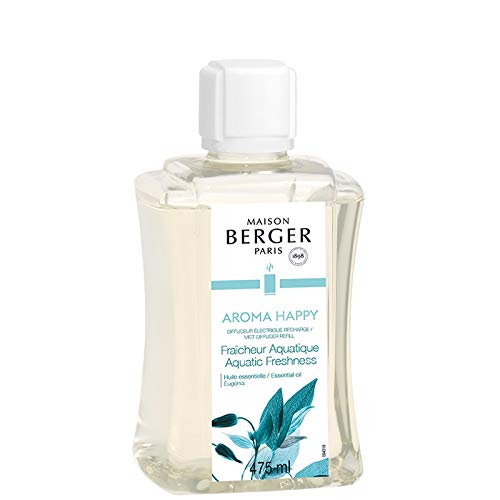 Lampe Berger Aroma Happy - Difusor eléctrico (Cristal, Satinado, 475 ml), Color Blanco